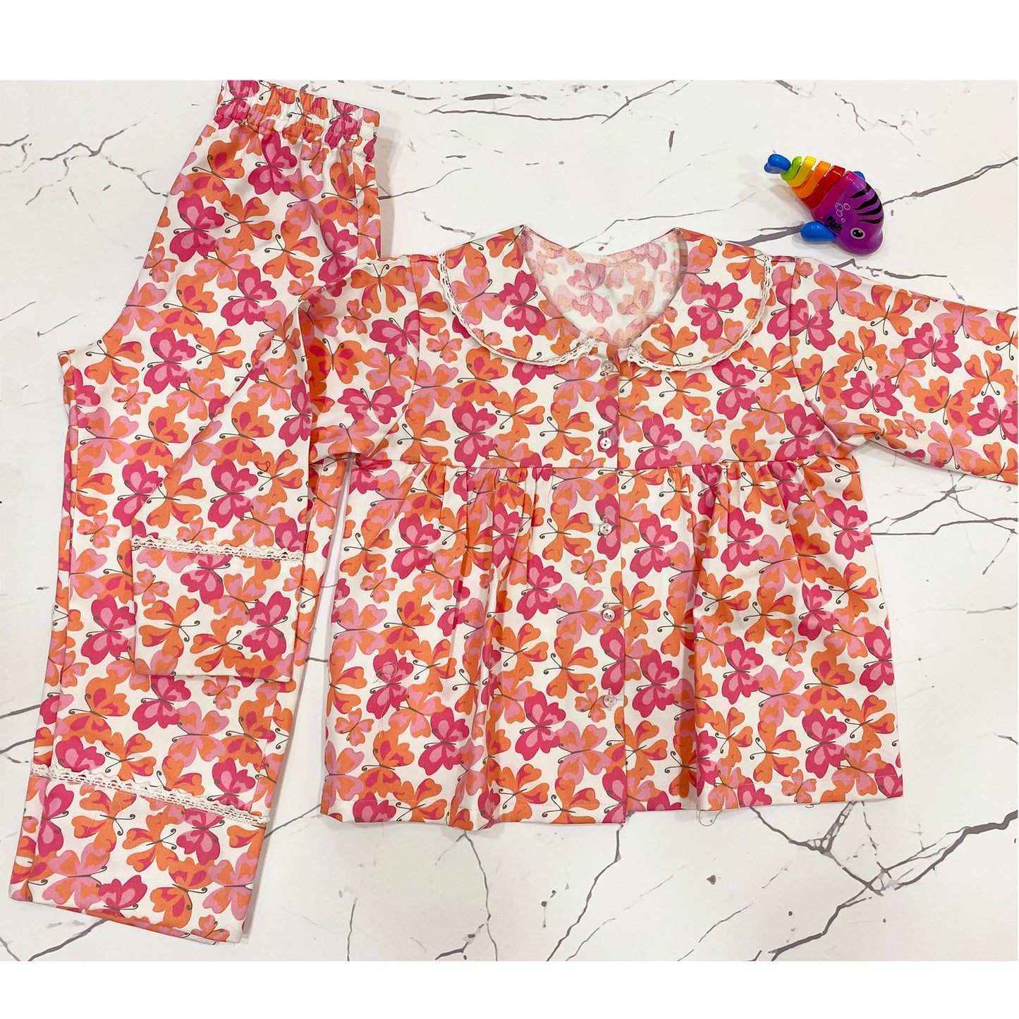 Pretty Butterflies Girls Night Suit