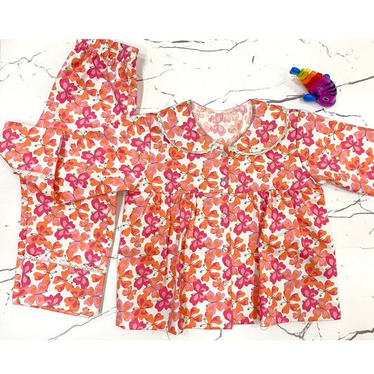 Pretty Butterflies Girls Night Suit
