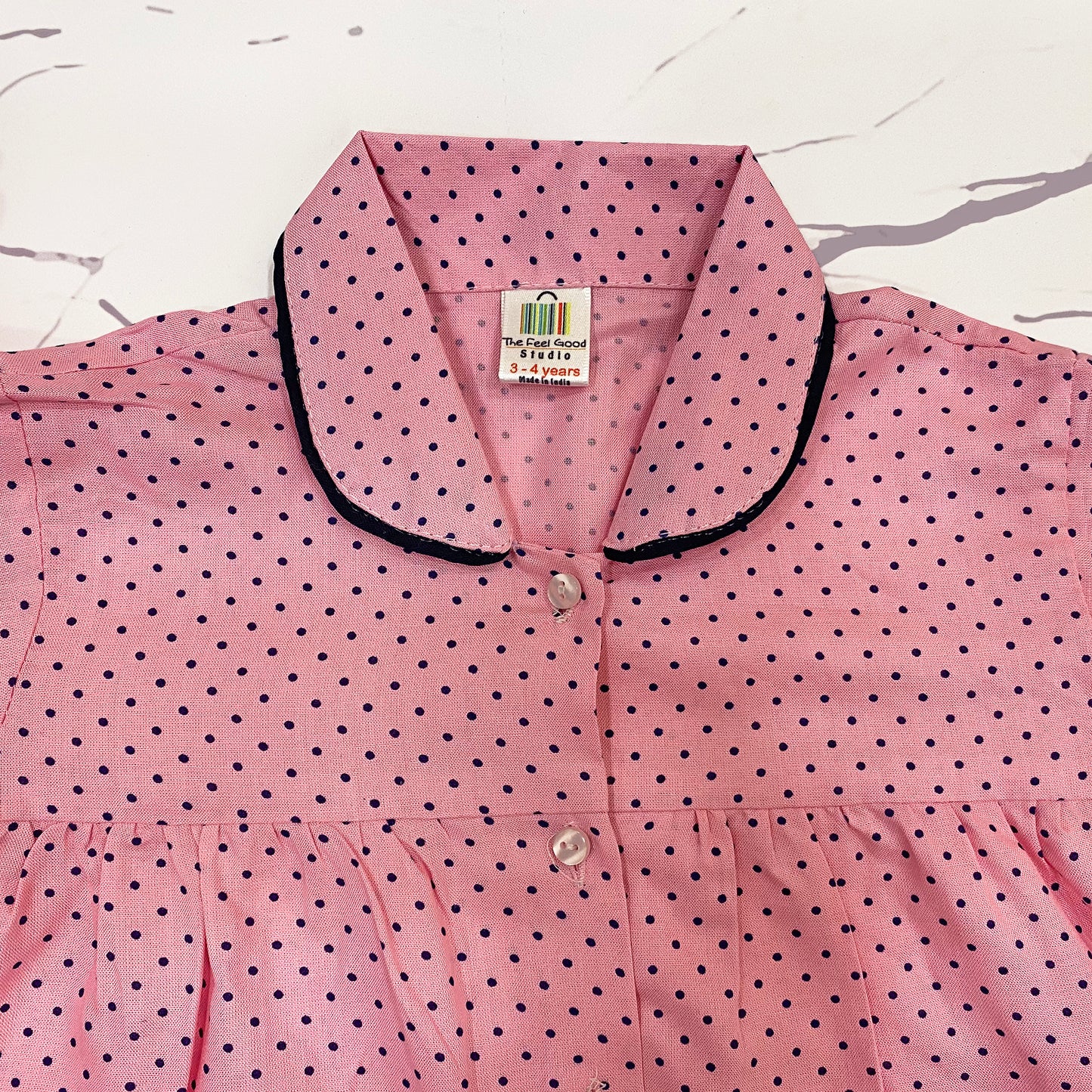 Polka Dot Pink Girls Night Suit