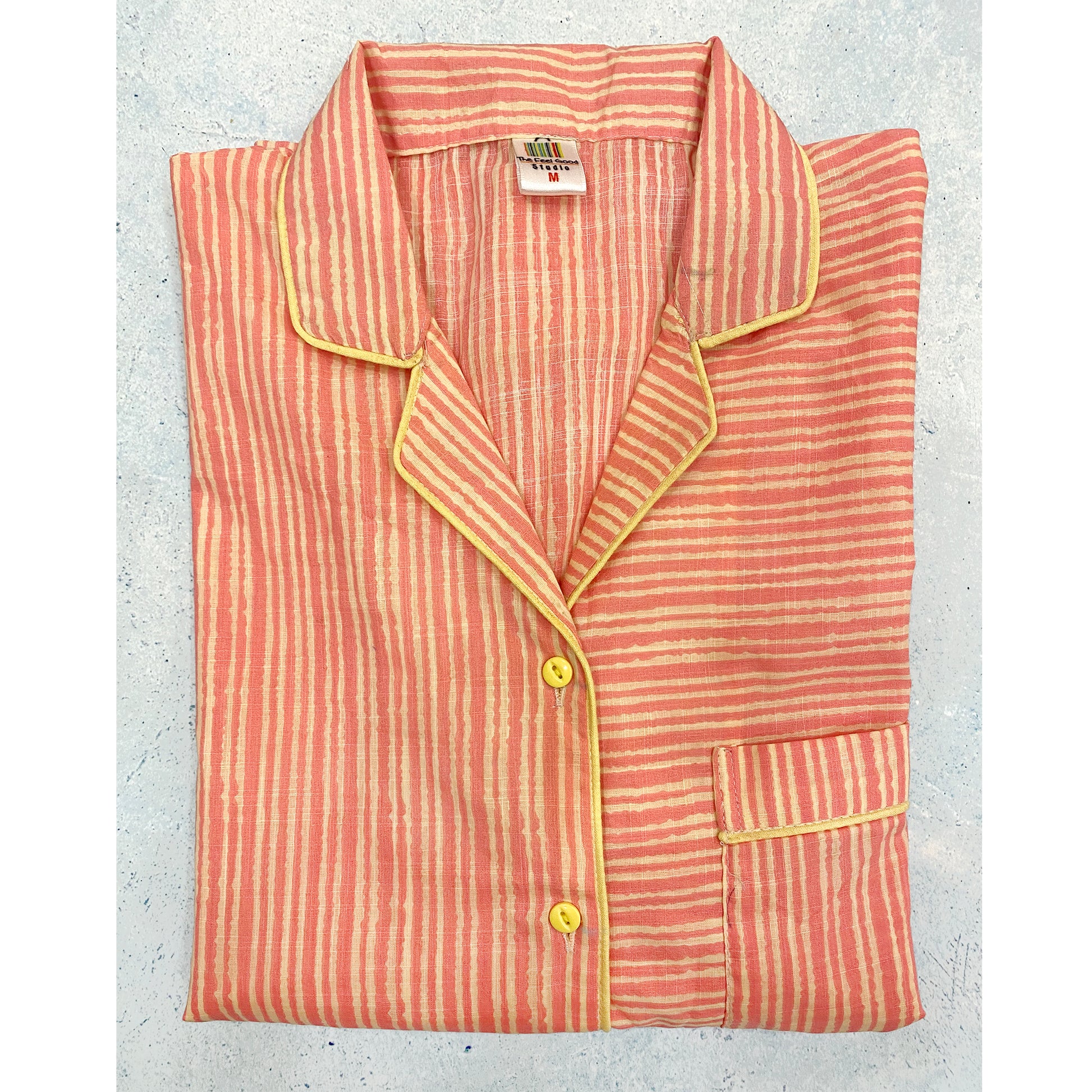 orange-striped-cotton-night-suit-with -pajamas-for-women
