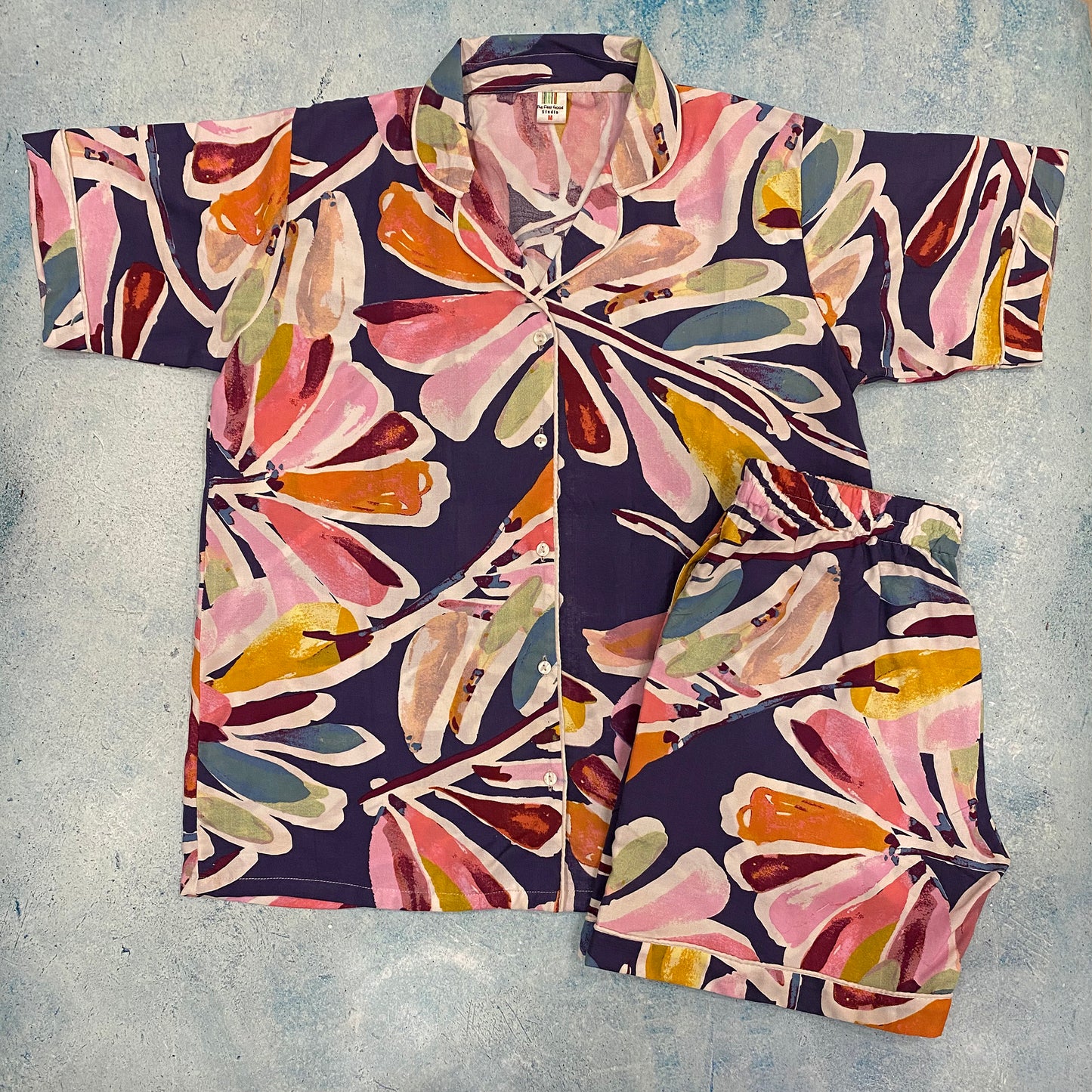 Spring Floral Cotton Night Suit