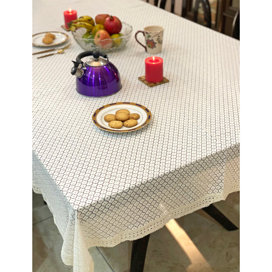 christmas table cloth white