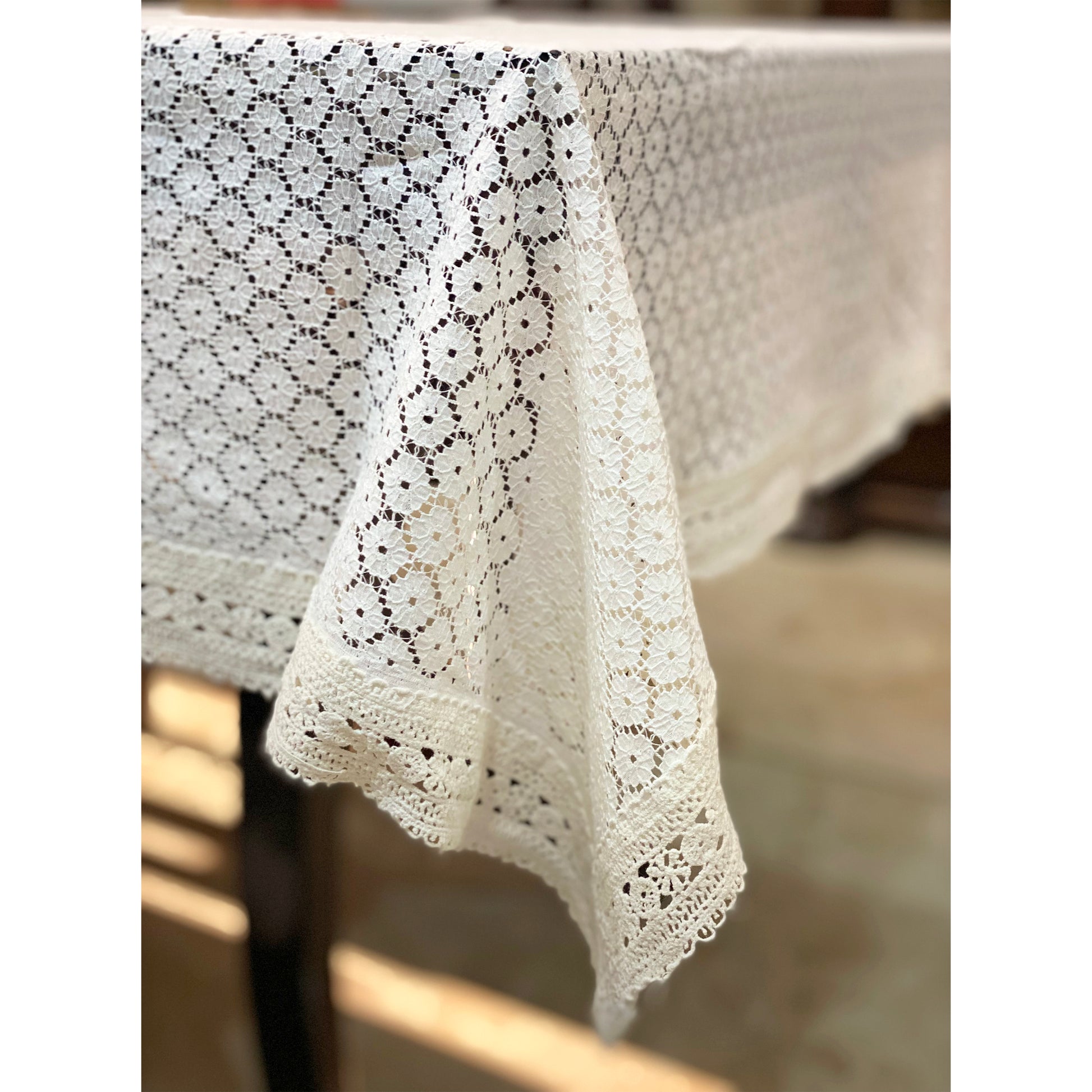 rectangle table cloth in white net
