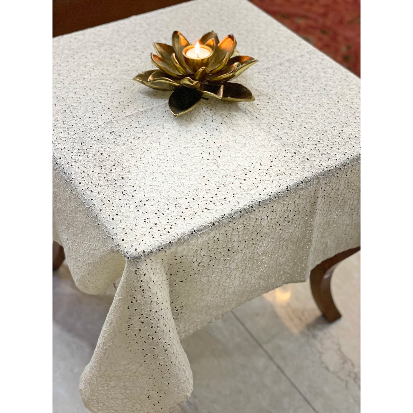 Off-White Fine Net Table Cloth
