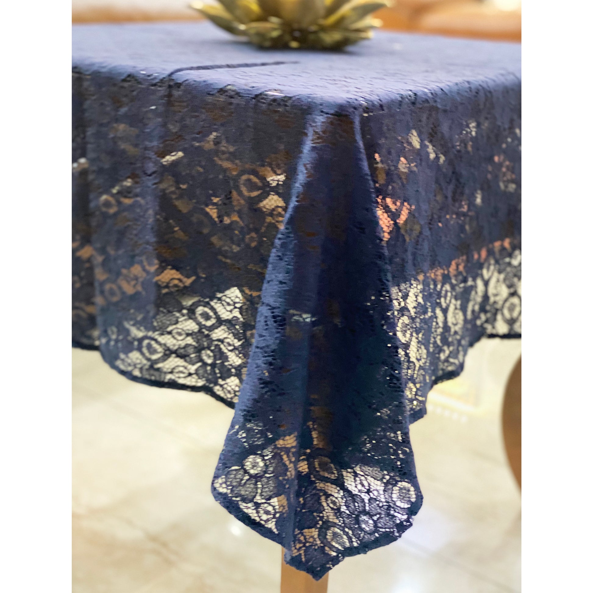 blue net table cloth cover for square tables