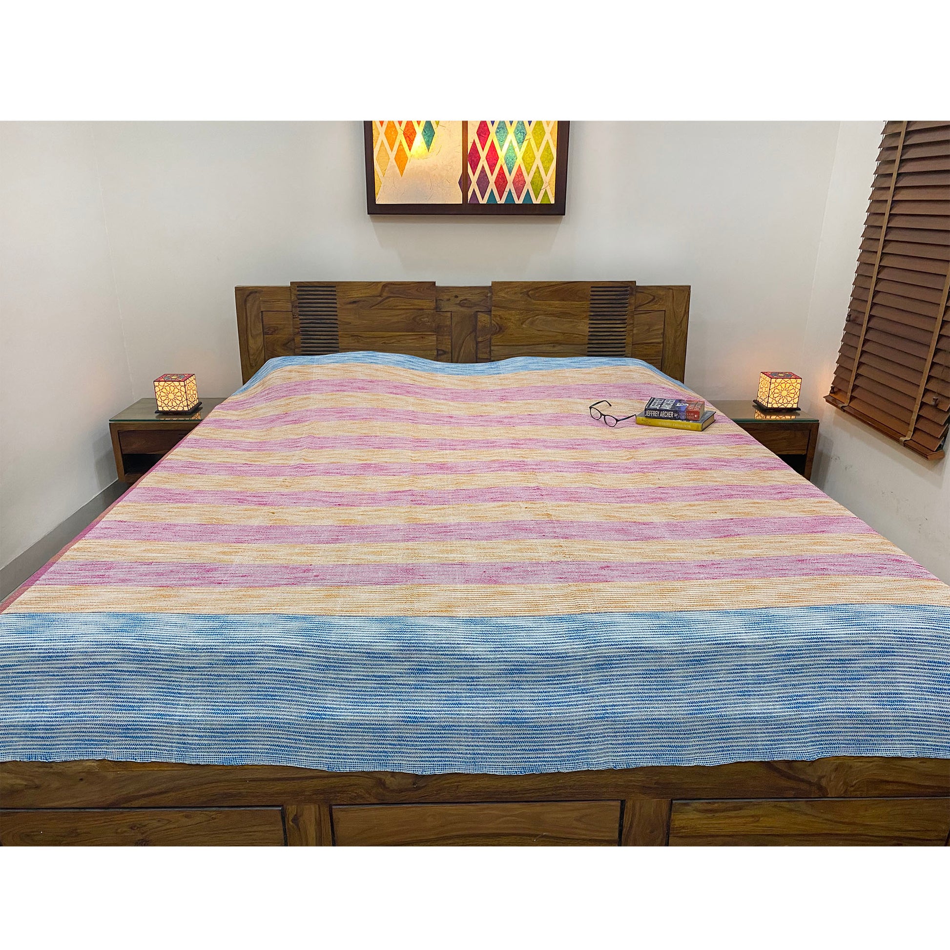pretty-handloom-double-bed sheets and covers