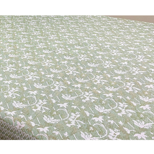 Pastel Green Jacquard Reversible Bed Cover