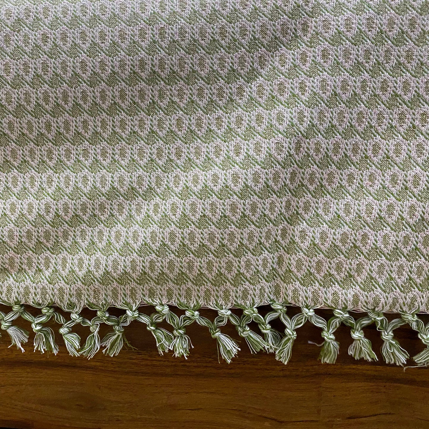 Pastel Green Jacquard Reversible Bed Cover