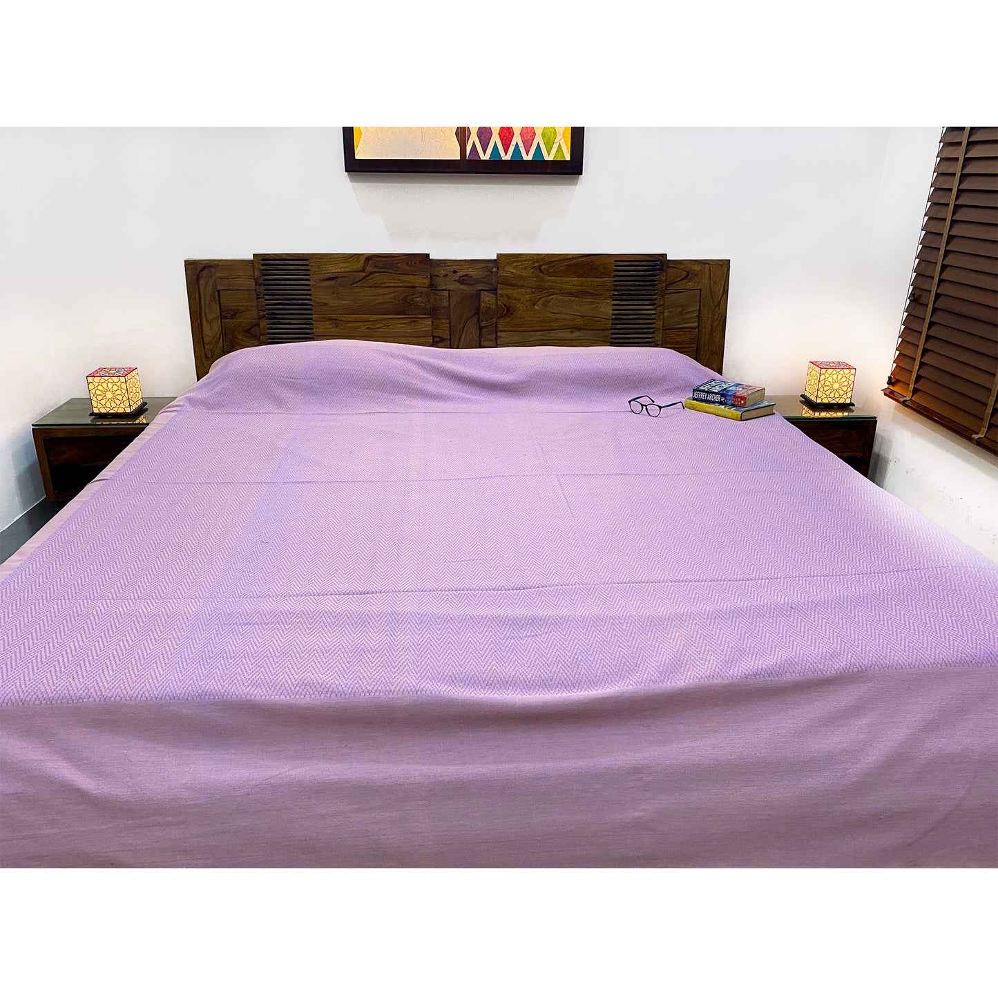 Reversible Mauve & Rust Woven Bed Cover