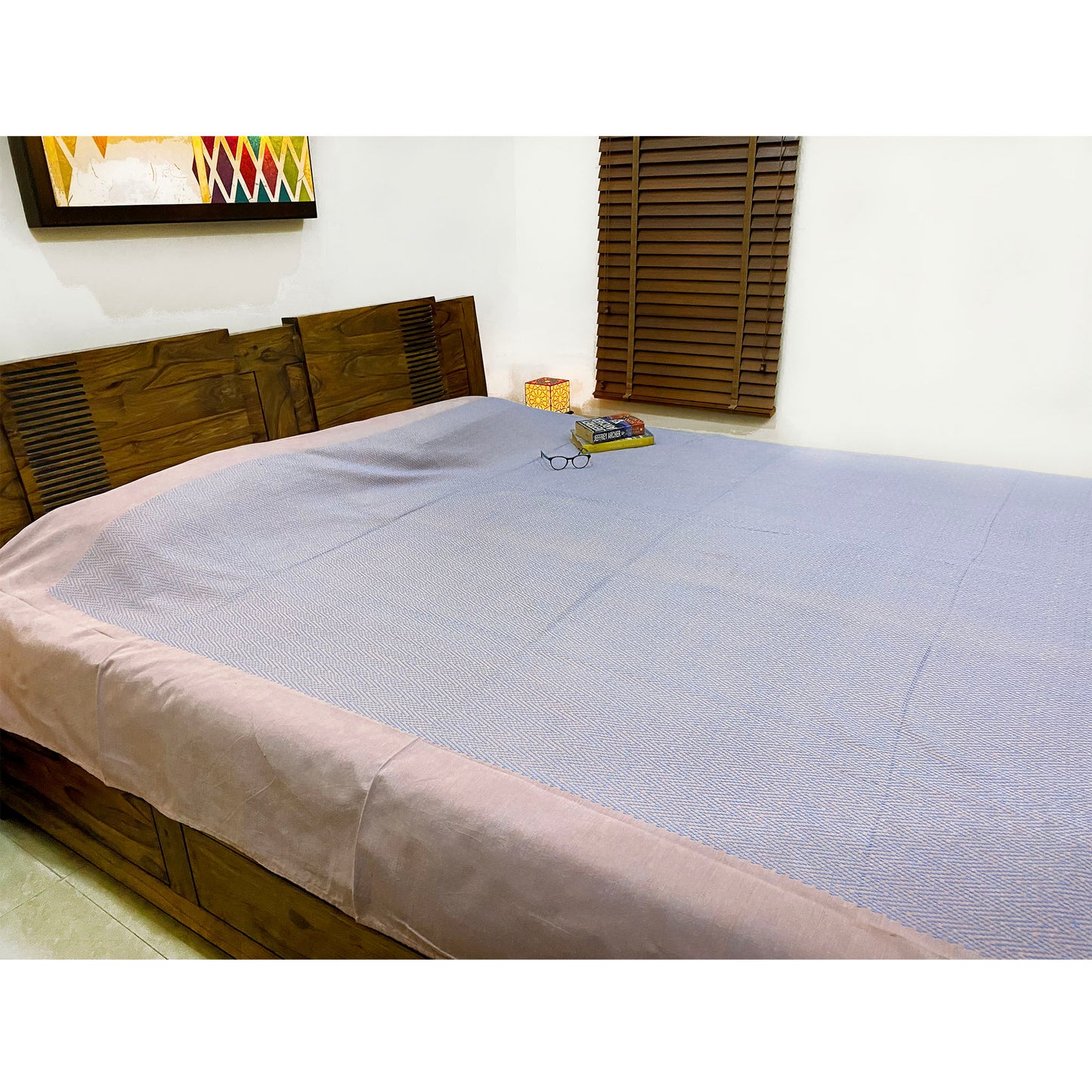 Lavender & Peach Reversible Bed Cover