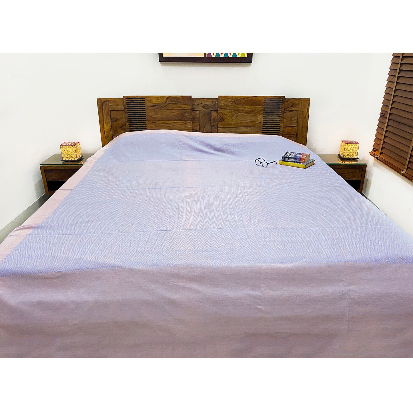 Lavender & Peach Reversible Bed Cover
