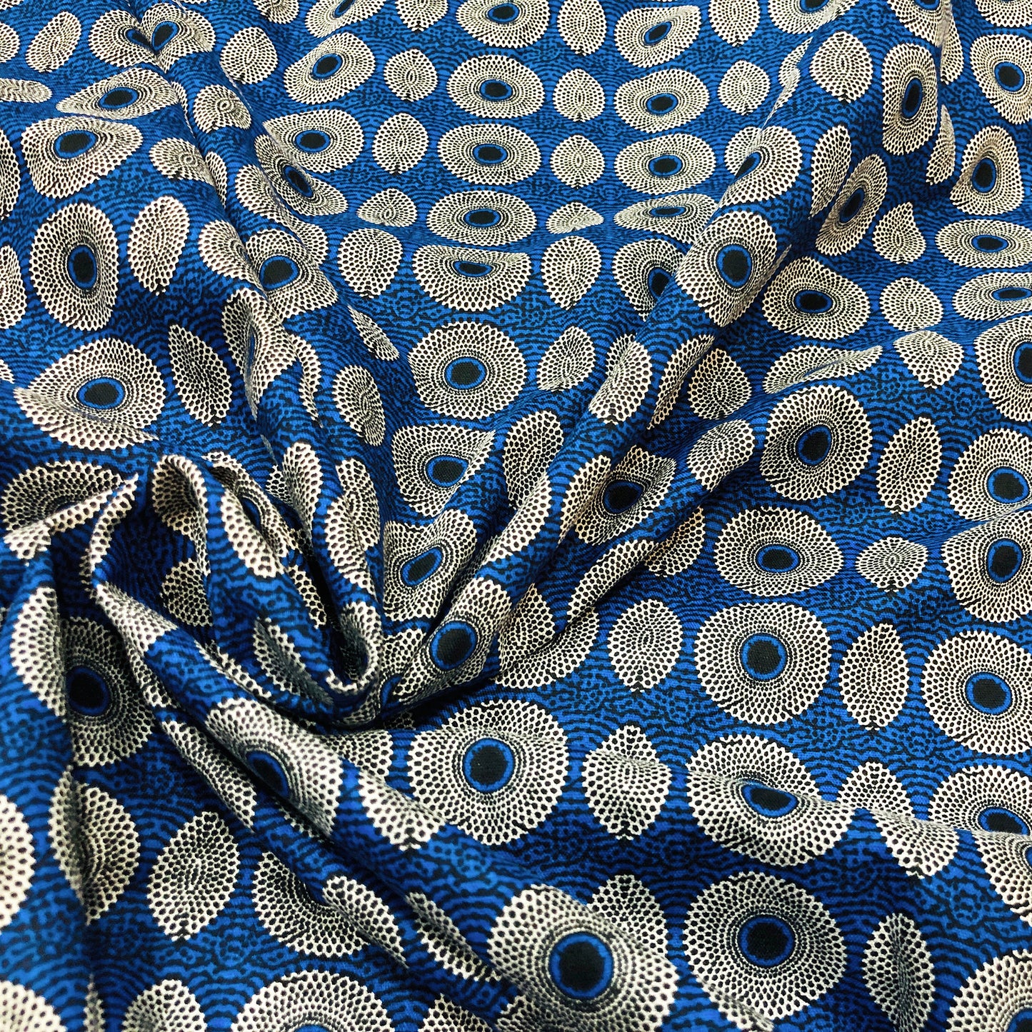Trippy Blue Circular Print Fabric