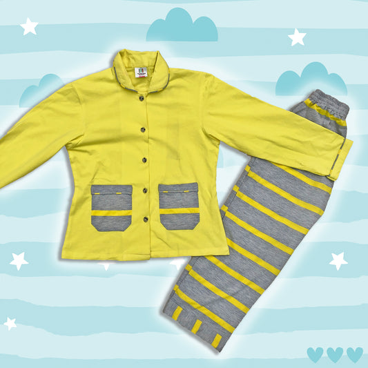 Sunny Yellow Girls Night Suit