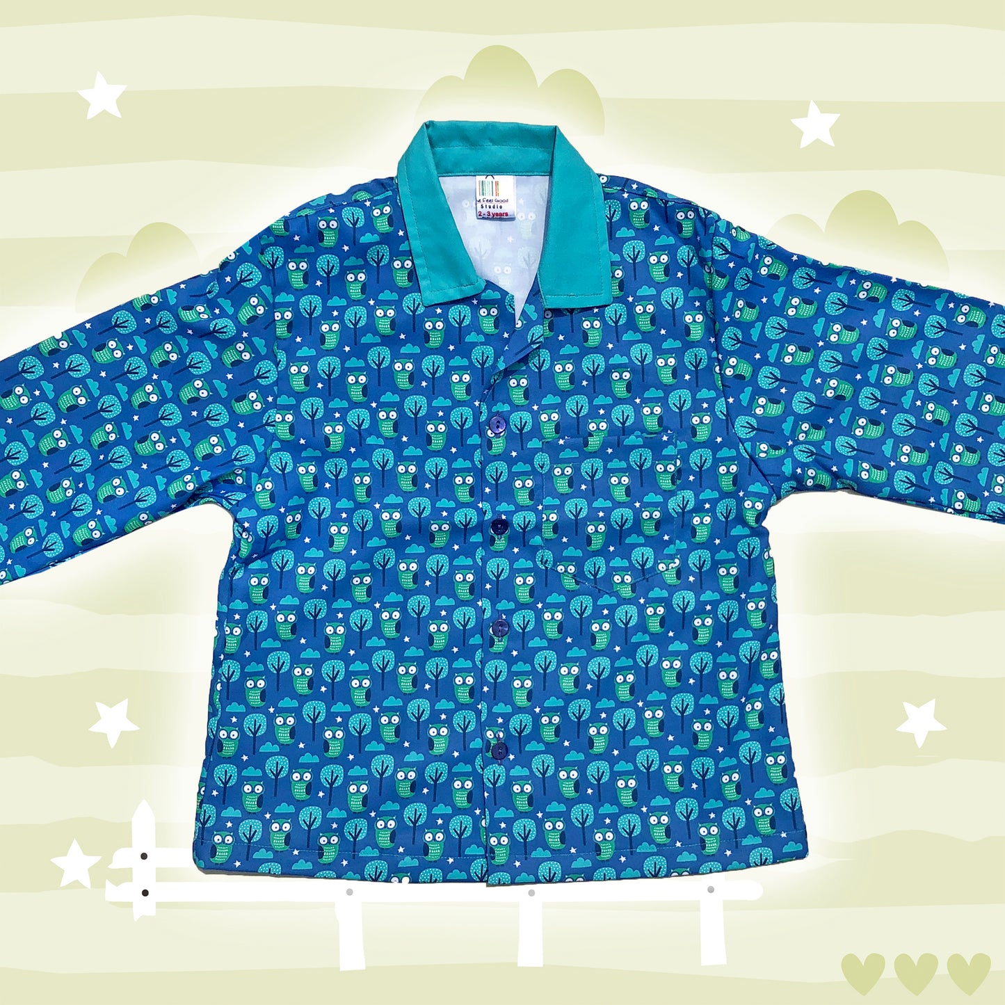 Cute Owls Girls Night Suit