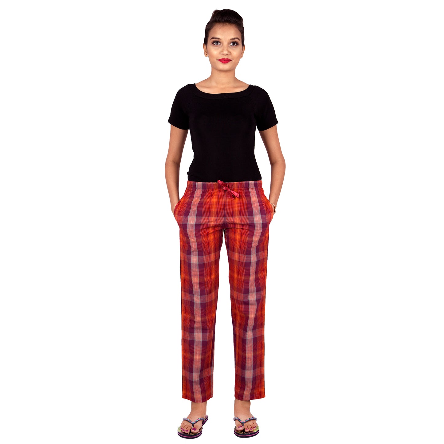 checkered-cotton-pyjamas-with-pockets--for-women-and-girls