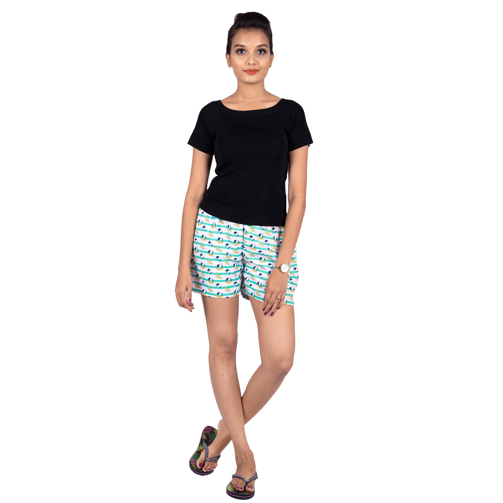 dog-print-lounge-shorts-with-pockets-for-women