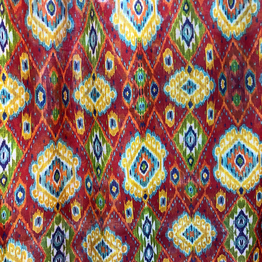 Tusser Silk Ikat Fusion Print