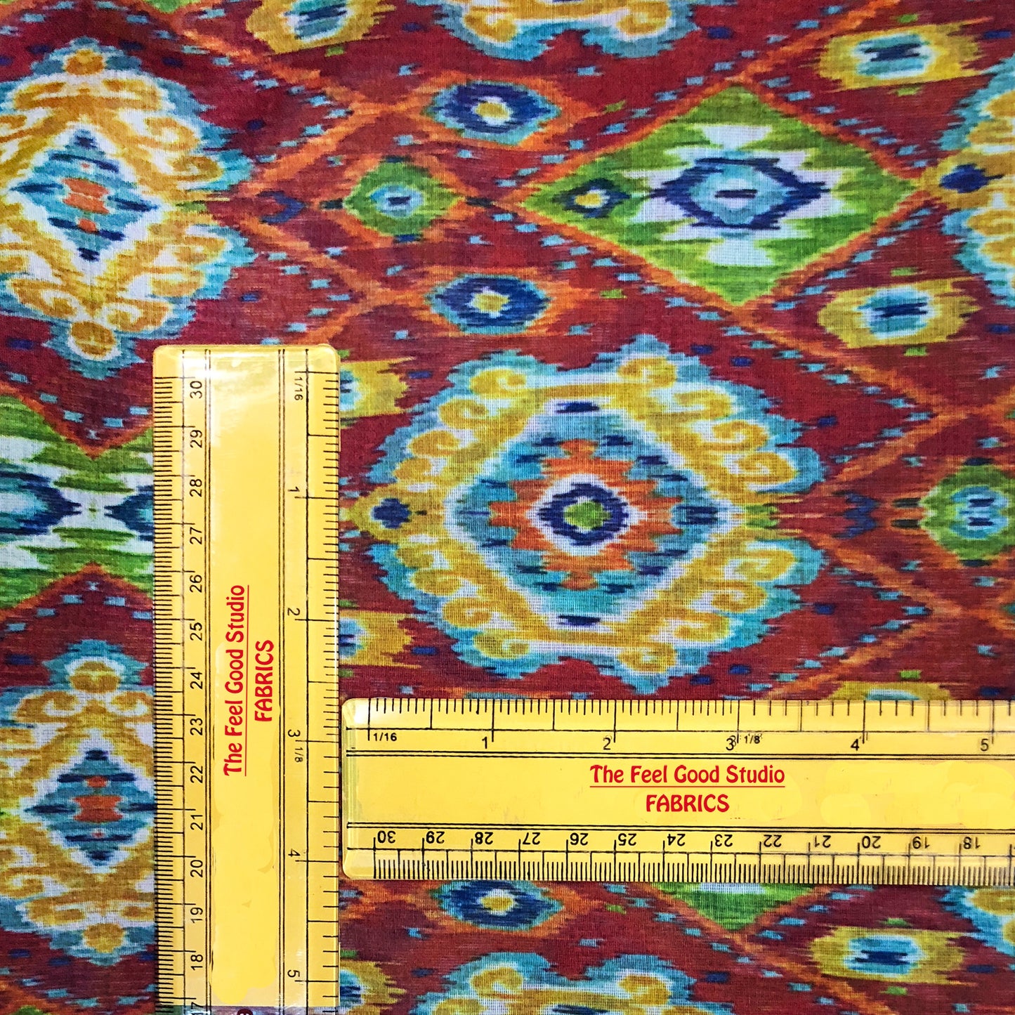 Tusser Silk Ikat Fusion Print