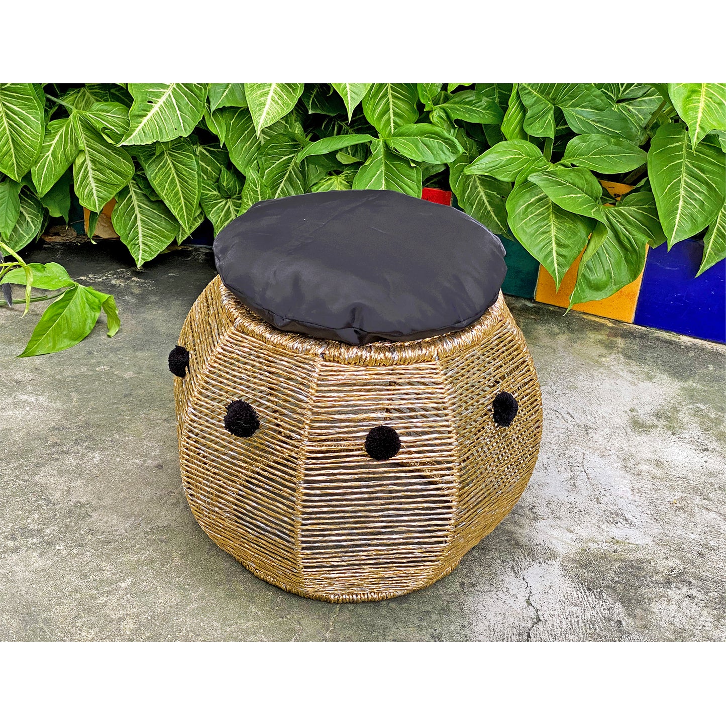 Sparkly Gold Pom Pom Cushy Seat (Single Piece)