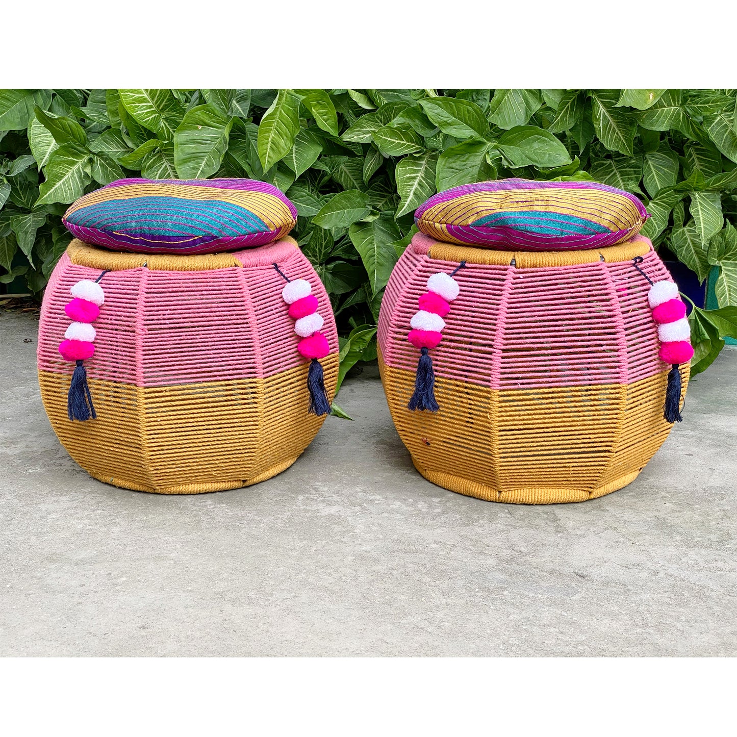 Pink Salt Tasseled Festive Seat (Single Piece)