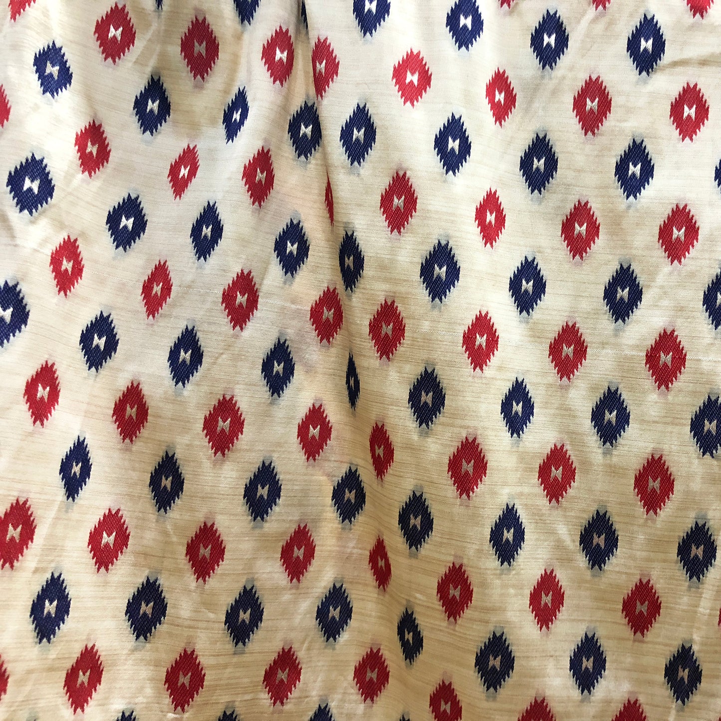 Tusser Patola Silk Red Blue Print