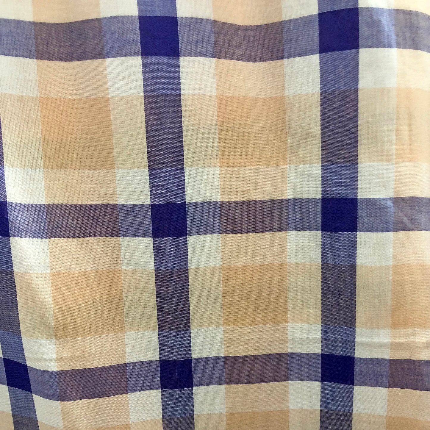Summer Cotton Blush Pink & Blue Checkered Print