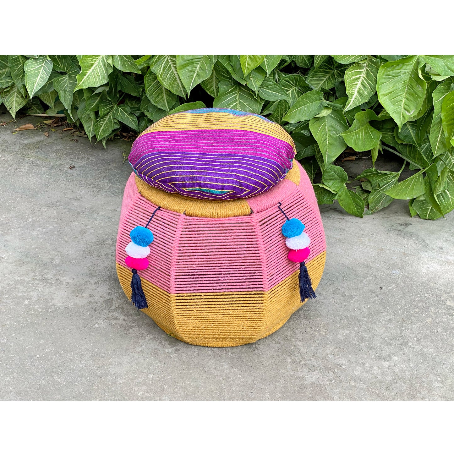 Pink Salt Luxe Cushy Pouffe(Single Piece)