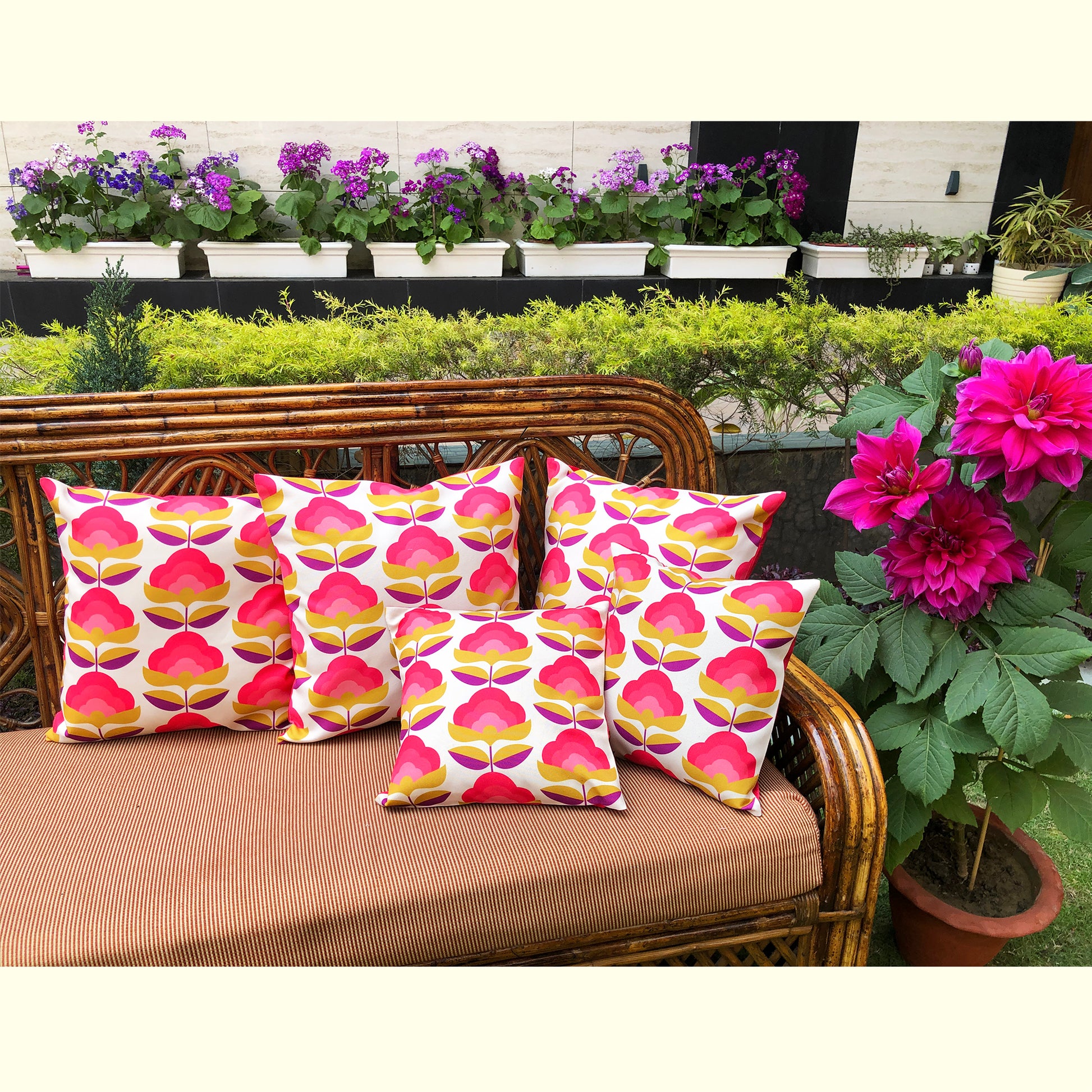 pink and yellow floral-cushion-cover-online-india