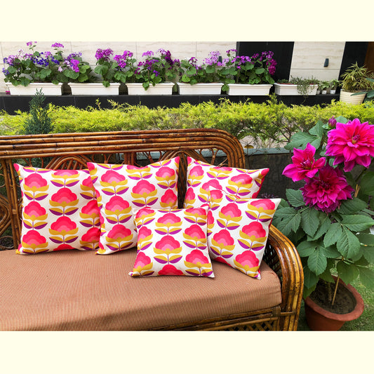 pink and yellow floral-cushion-cover-online-india