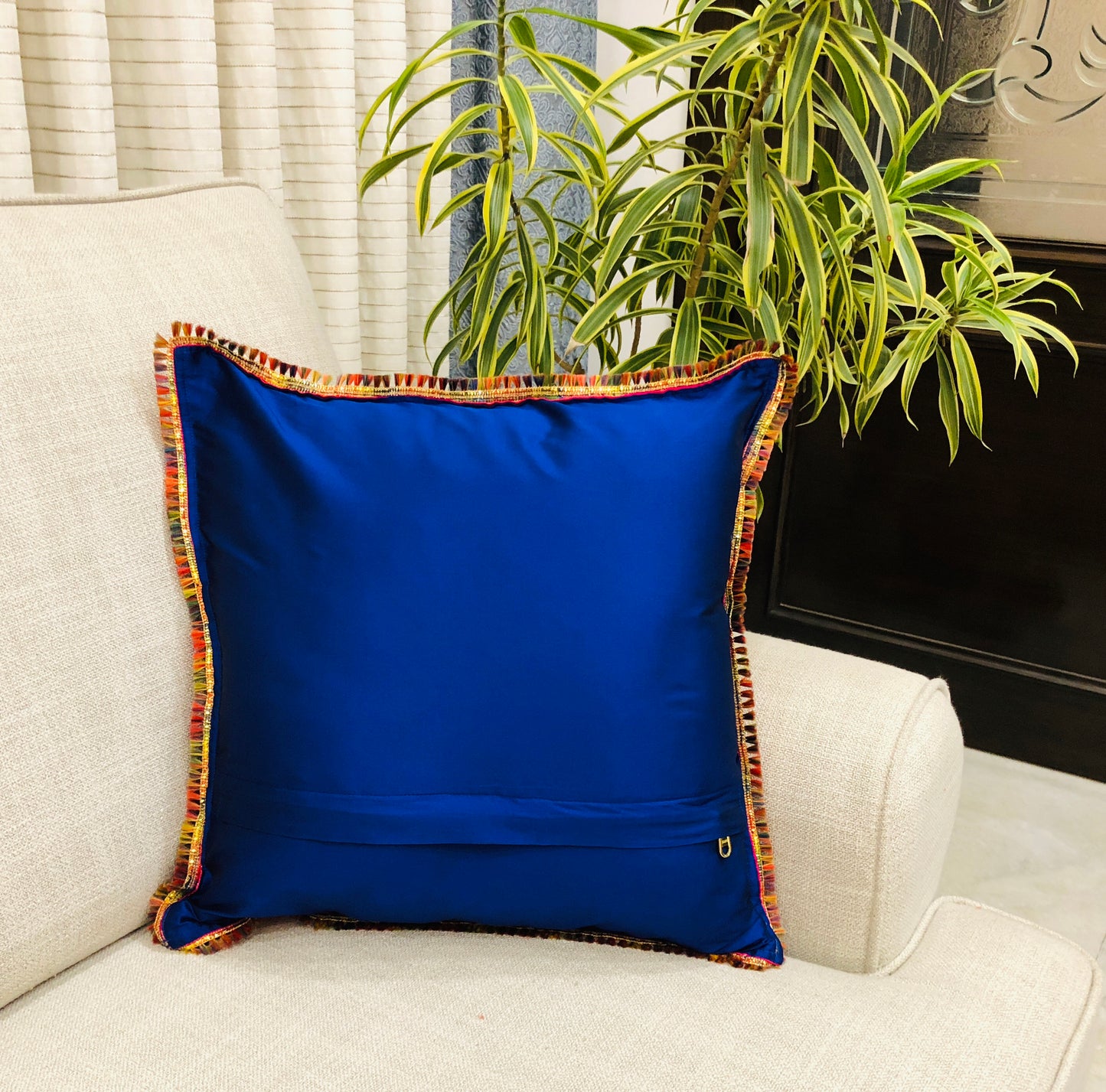 Hot Pink Festive Art Silk Cushion Cover