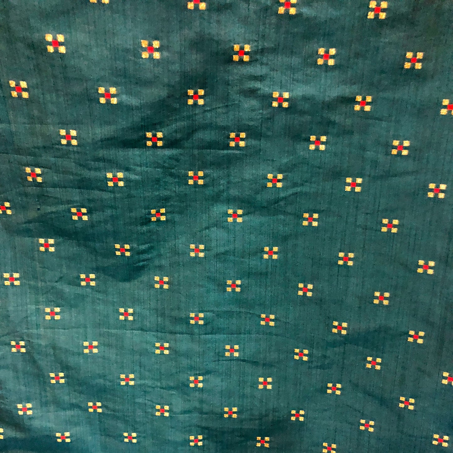 Teal Blue Brocade Print