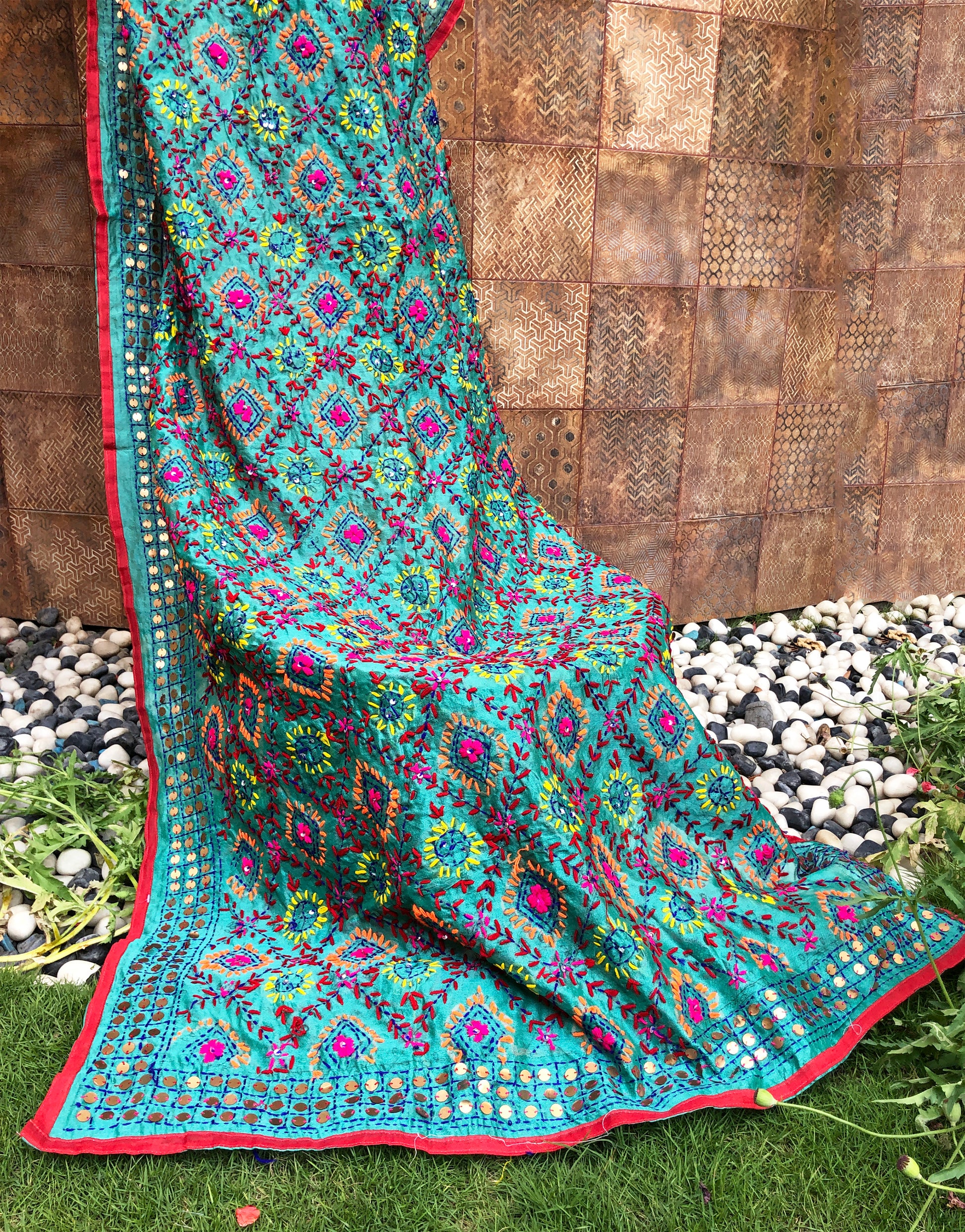green-phulkari-cheap-dupatta-online