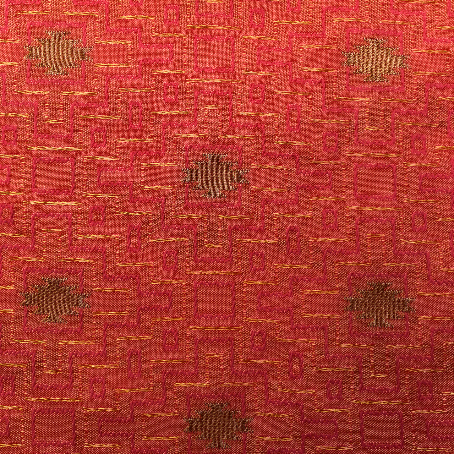 Orange Brocade Print