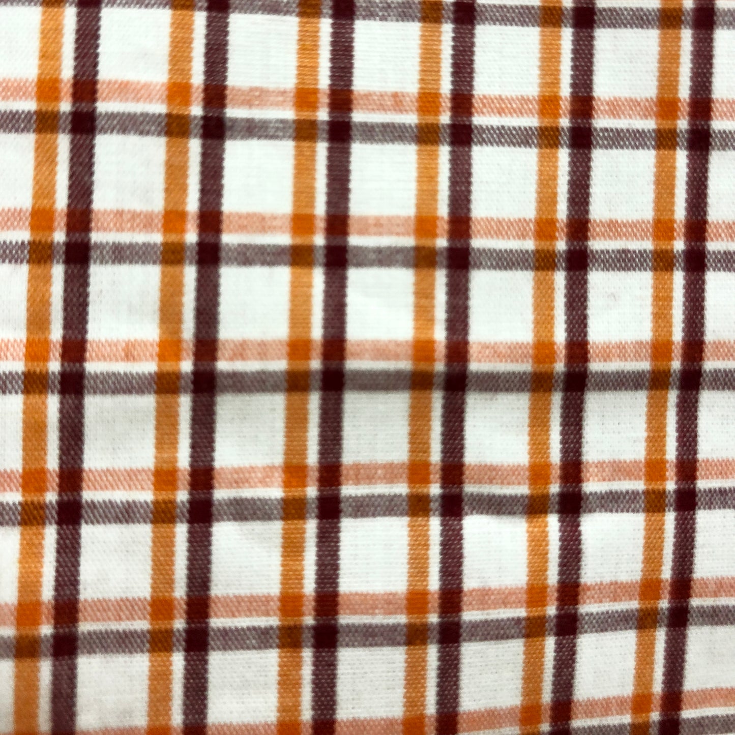 Summer Cotton Nutmeg & Orange Checkered Print