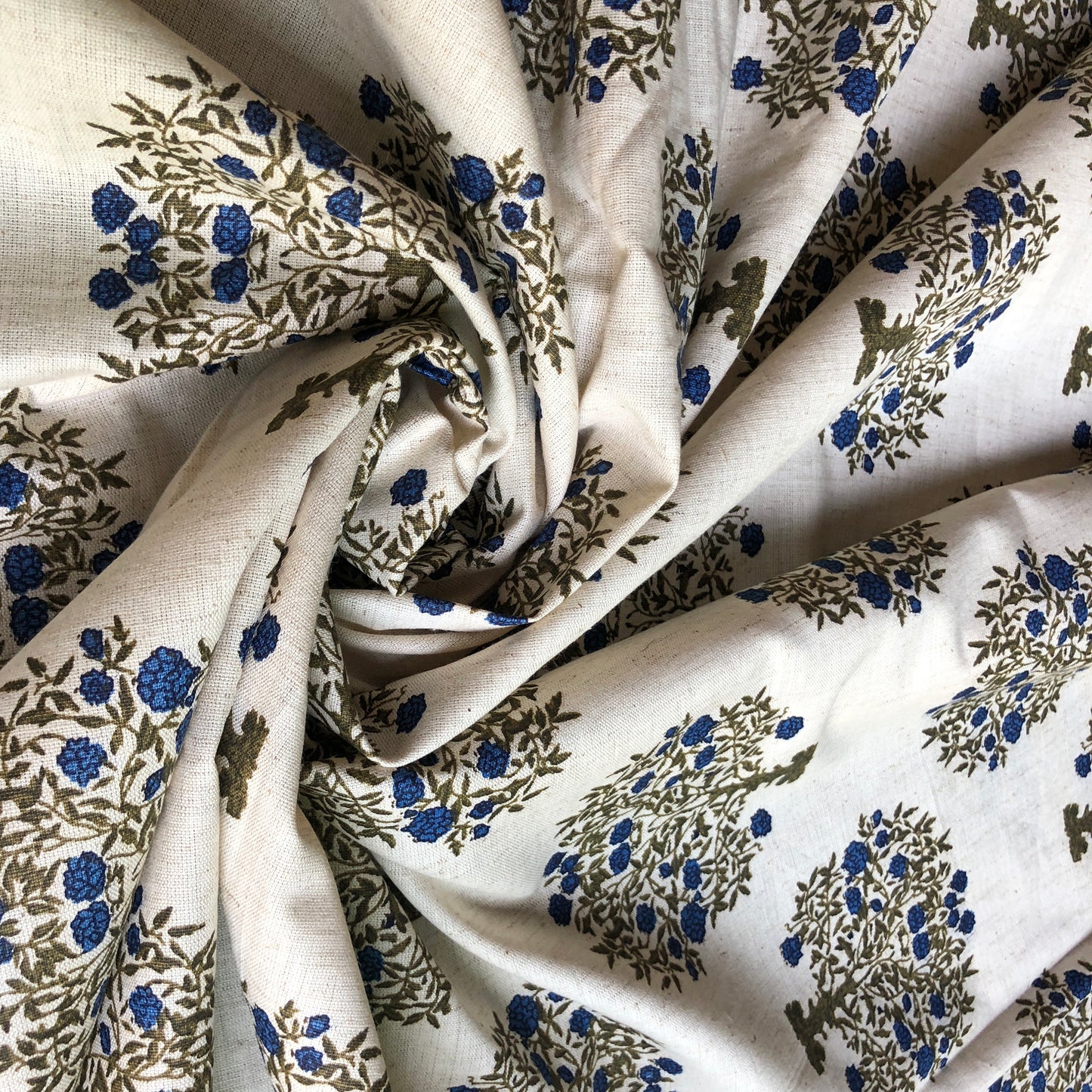 Traditional Tree Print Handloom Cotton Fabric