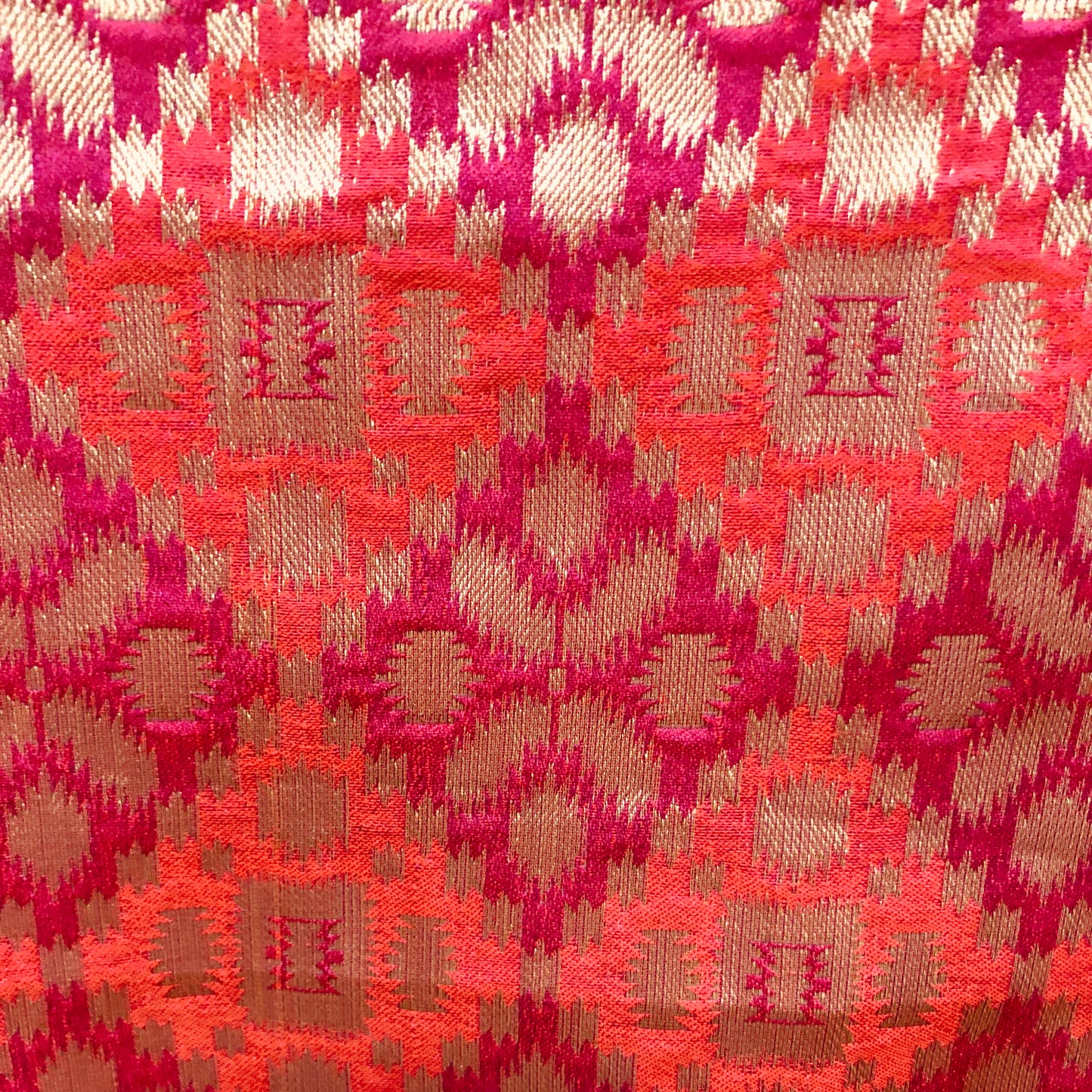 magenta-and-orange-brocade-fabric-india