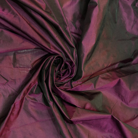 Wine Red Chennai Silk Fabric With Pink Thread Work