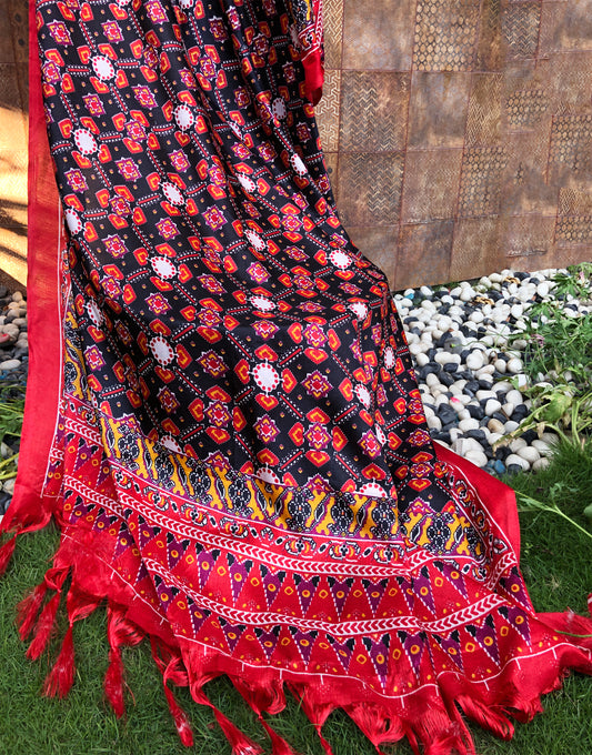 black-silk-dupatta-online