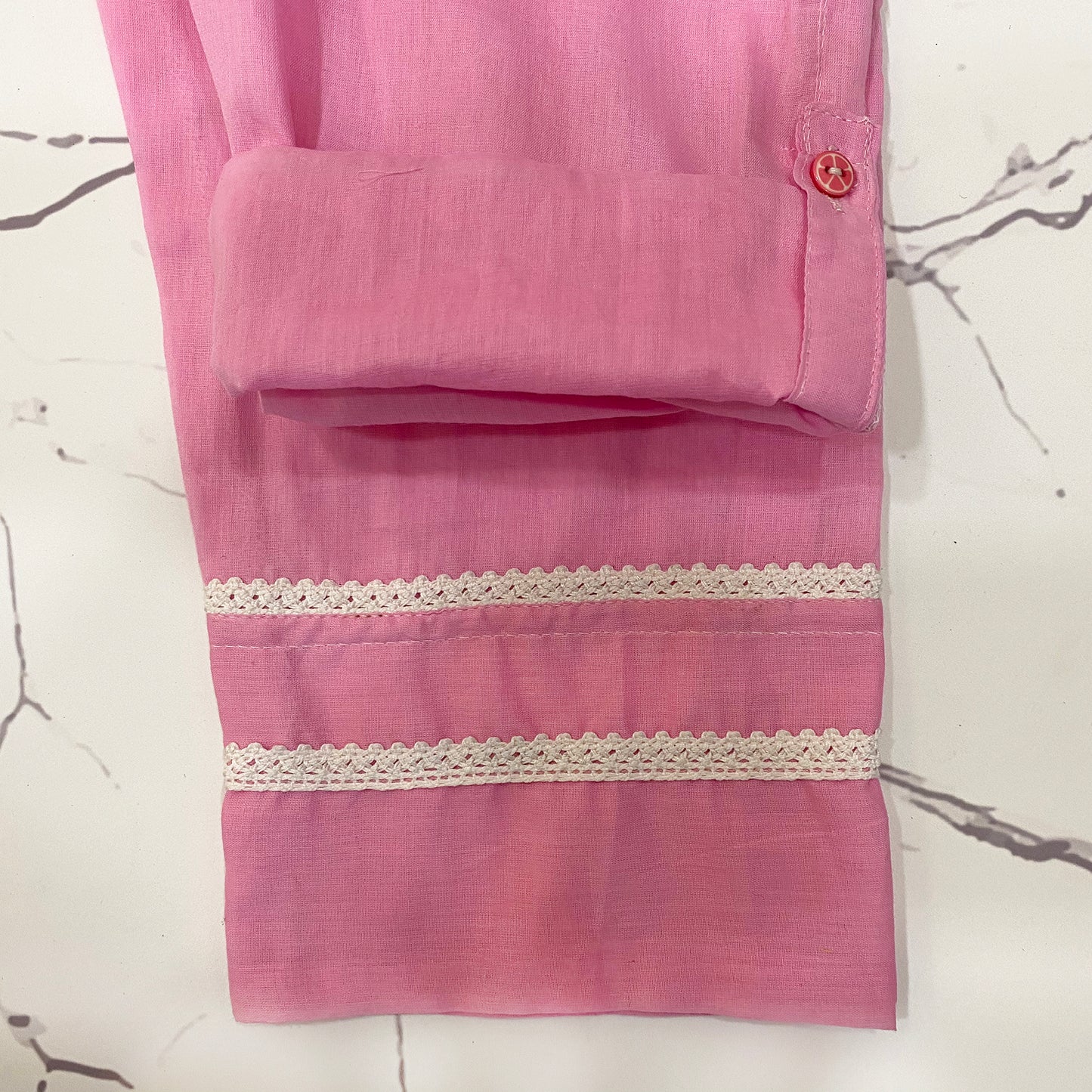 Mul Mul Cotton Pink Girls Night Suit