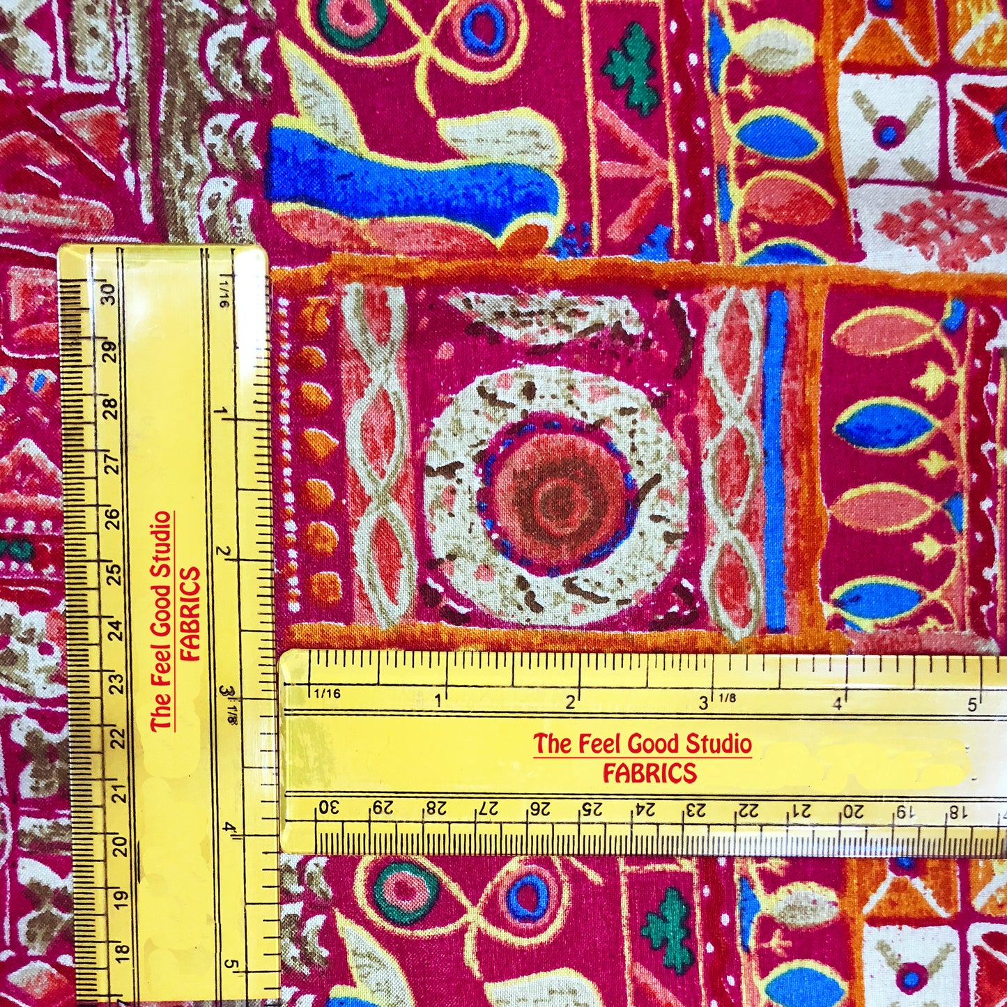 Tusser Silk Countryside Scene Fabric