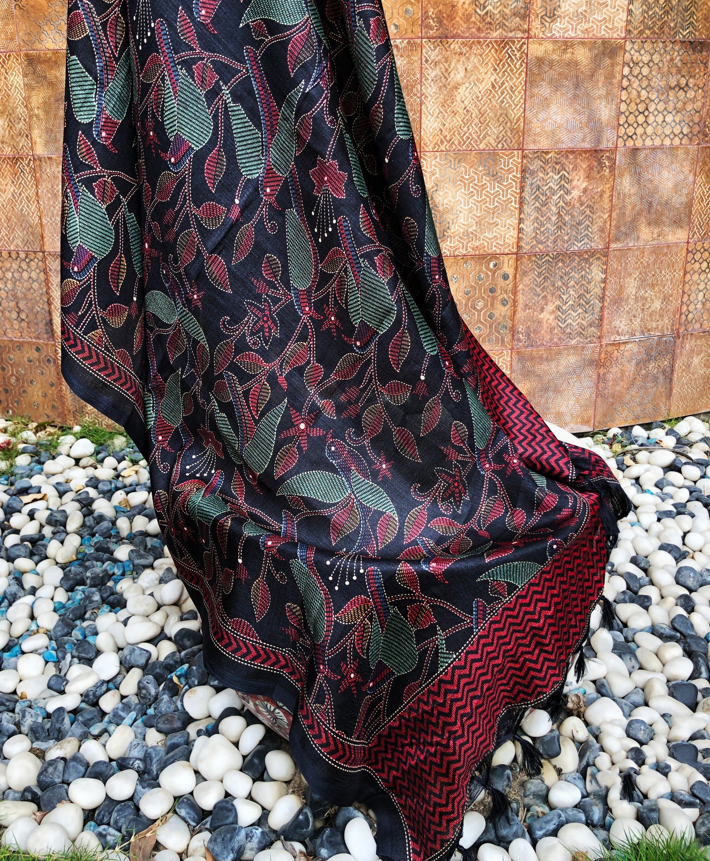 black-silk-dupatta-online