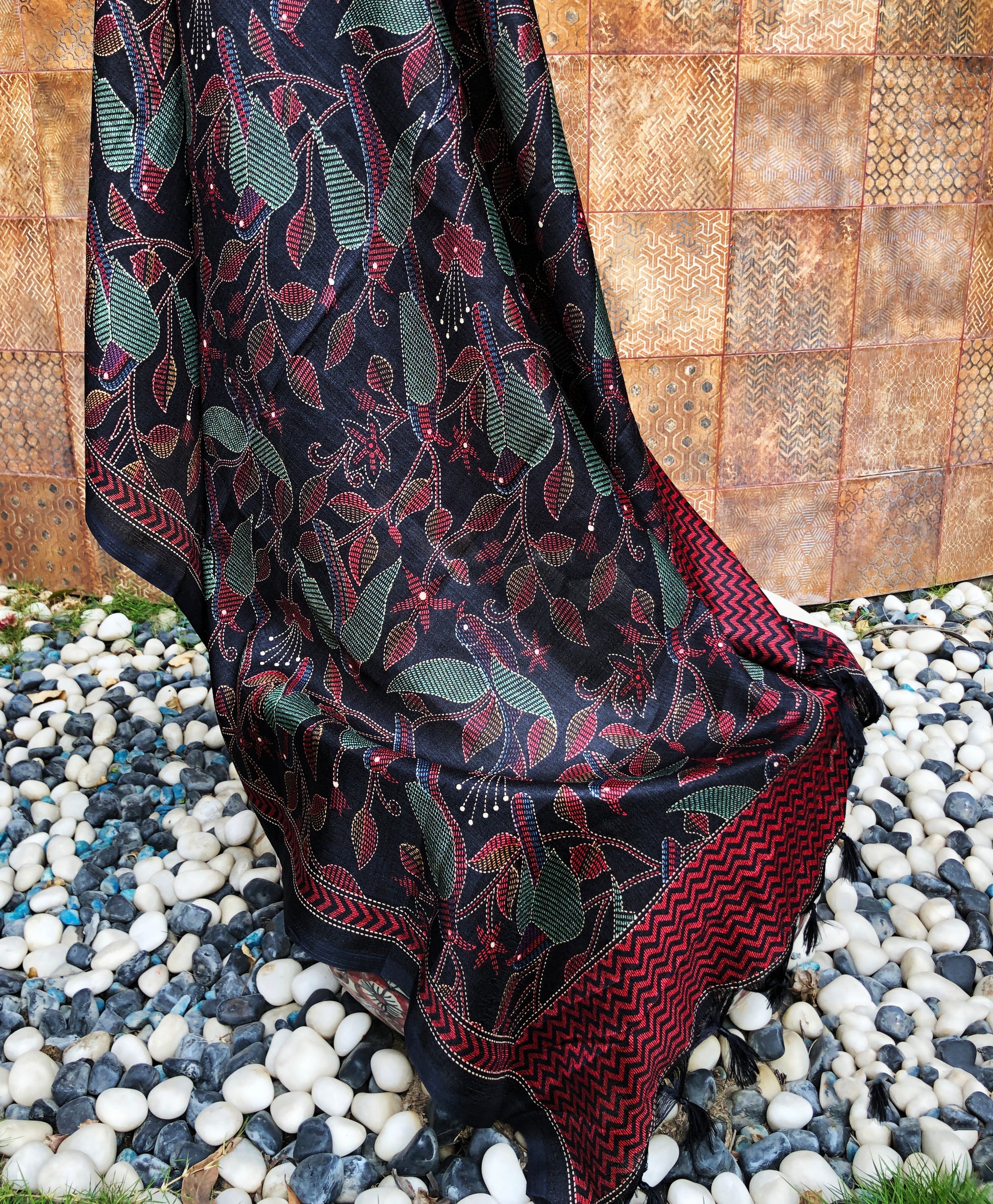 black-silk-dupatta-online