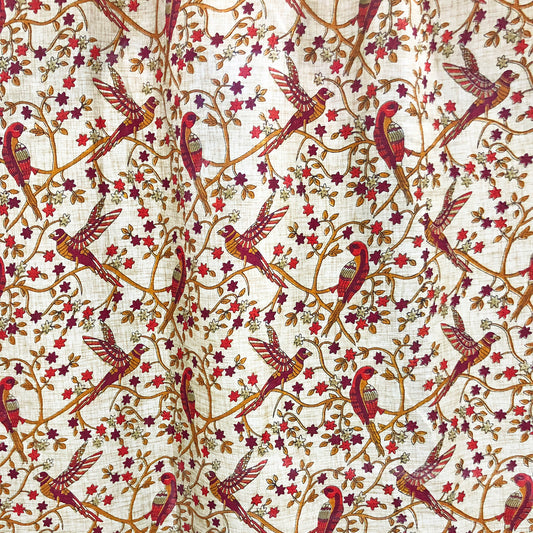 Tusser Silk Khoobsurat Parindey Print