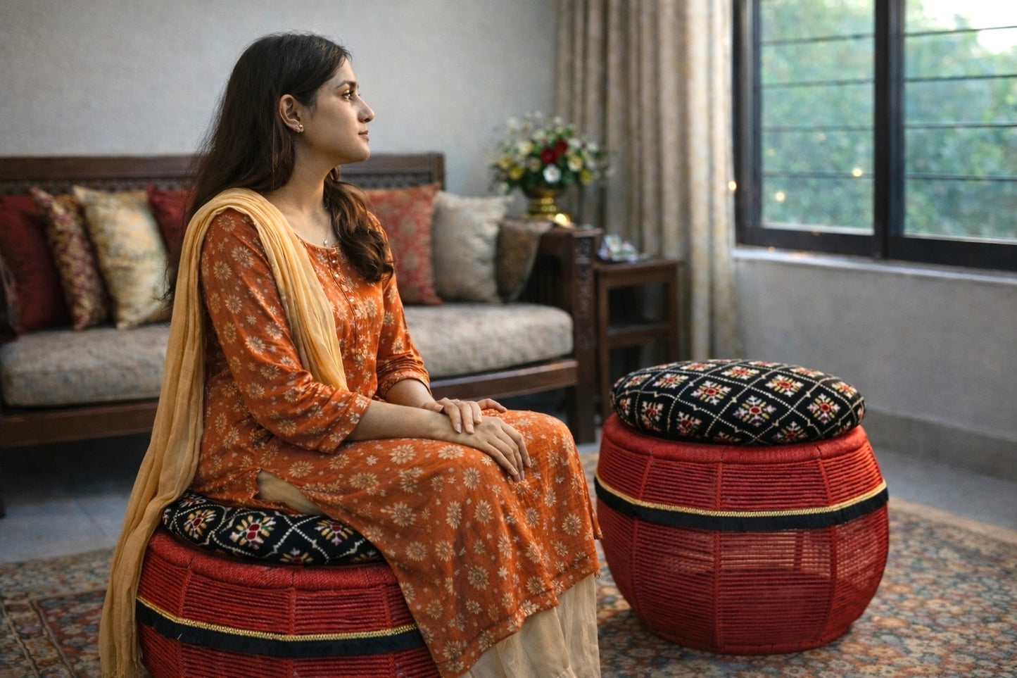 Paprika Red Cushy Seats (Twin Set)