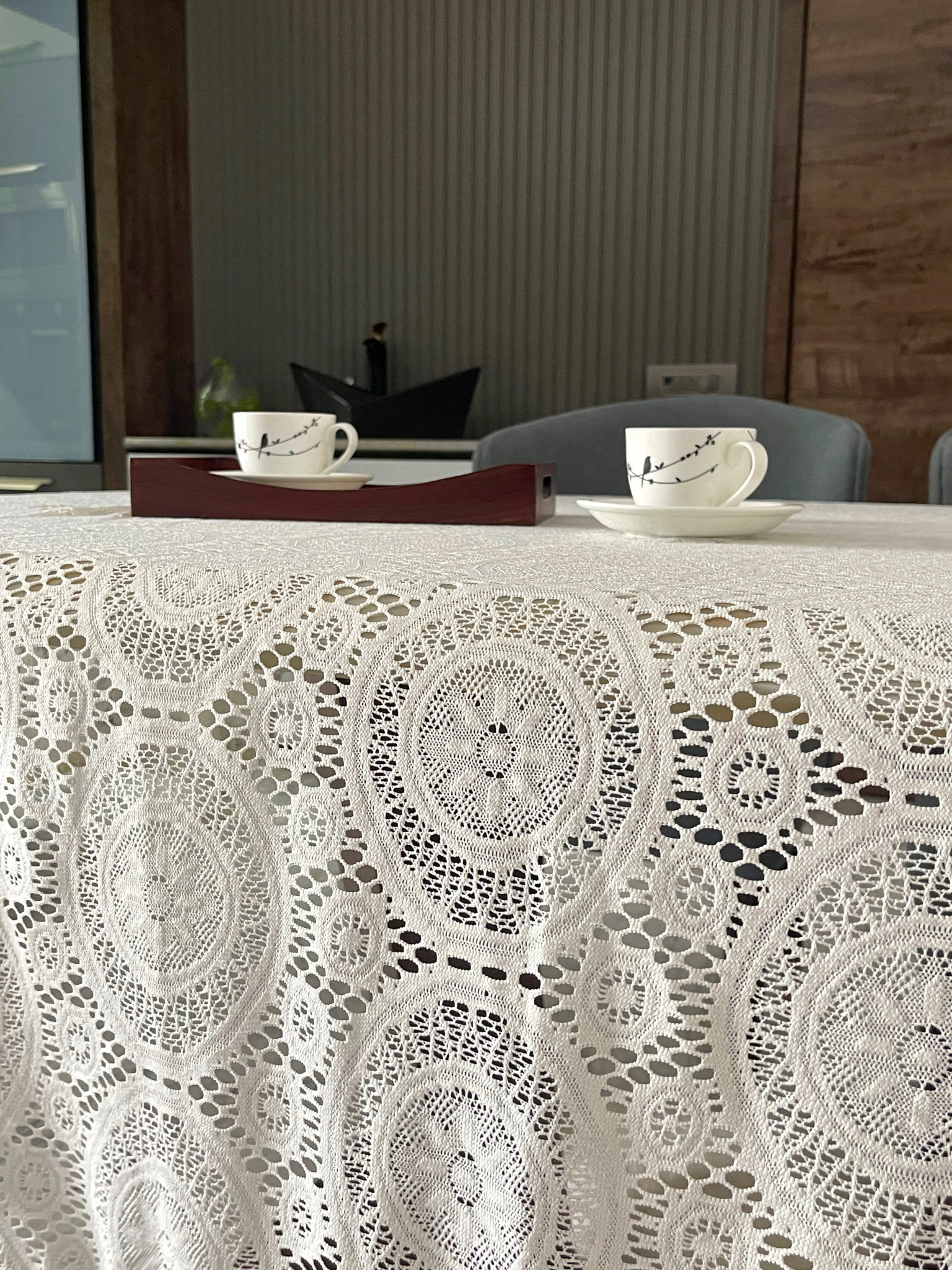 high-tea-party-table cover -for-dining-table-white net