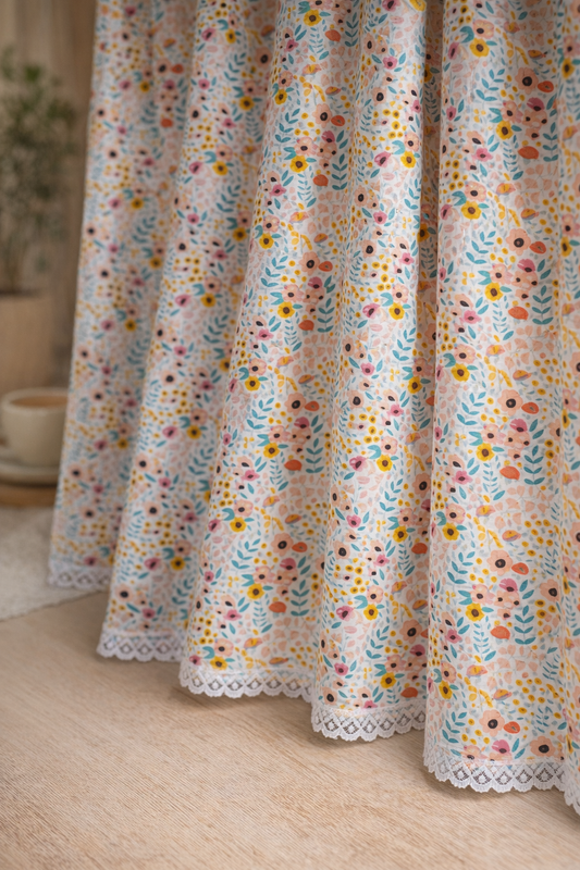 Spring Summer Midcentury Curtains Pack of 2