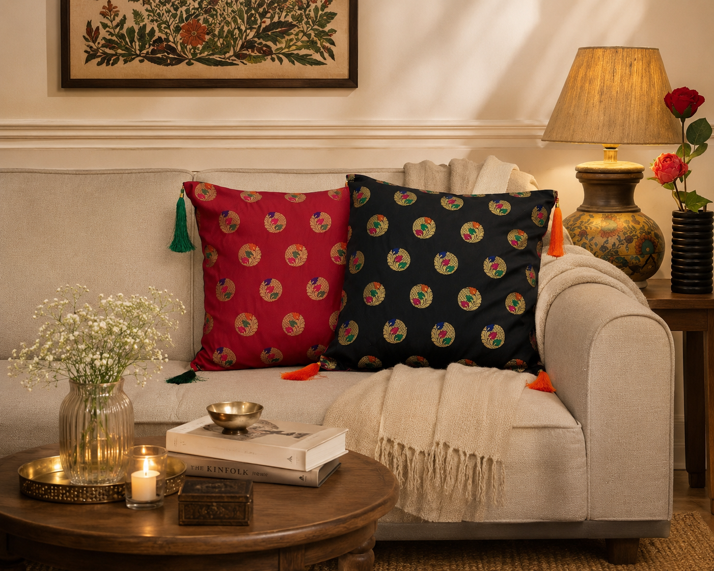 Festive Brocade Luxe Cushion Cover