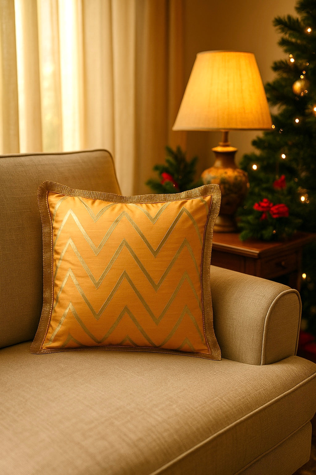 Luxe Silk Fused Gold Cushion Cover