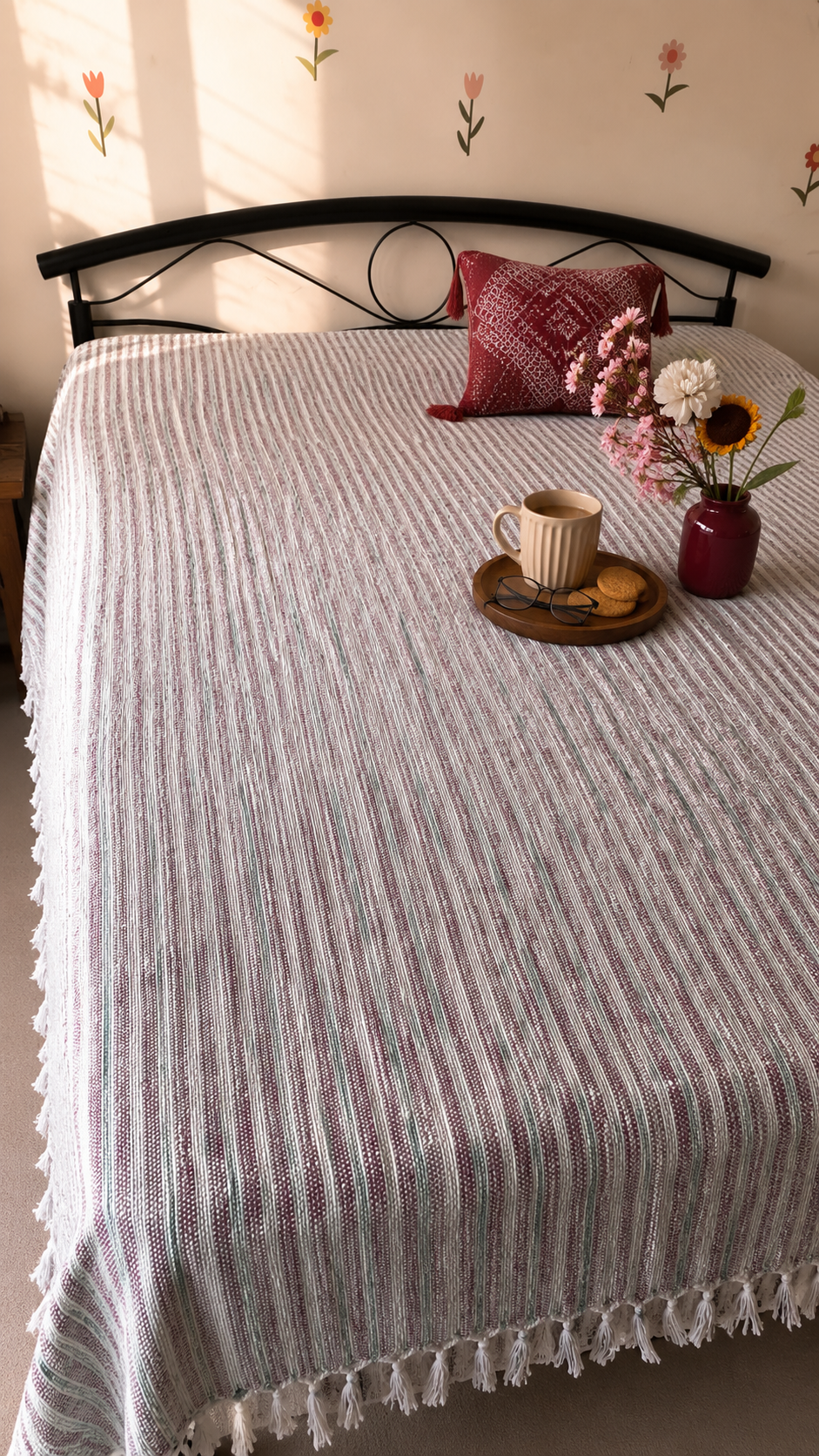 Aangan Indian Handloom Bed Cover