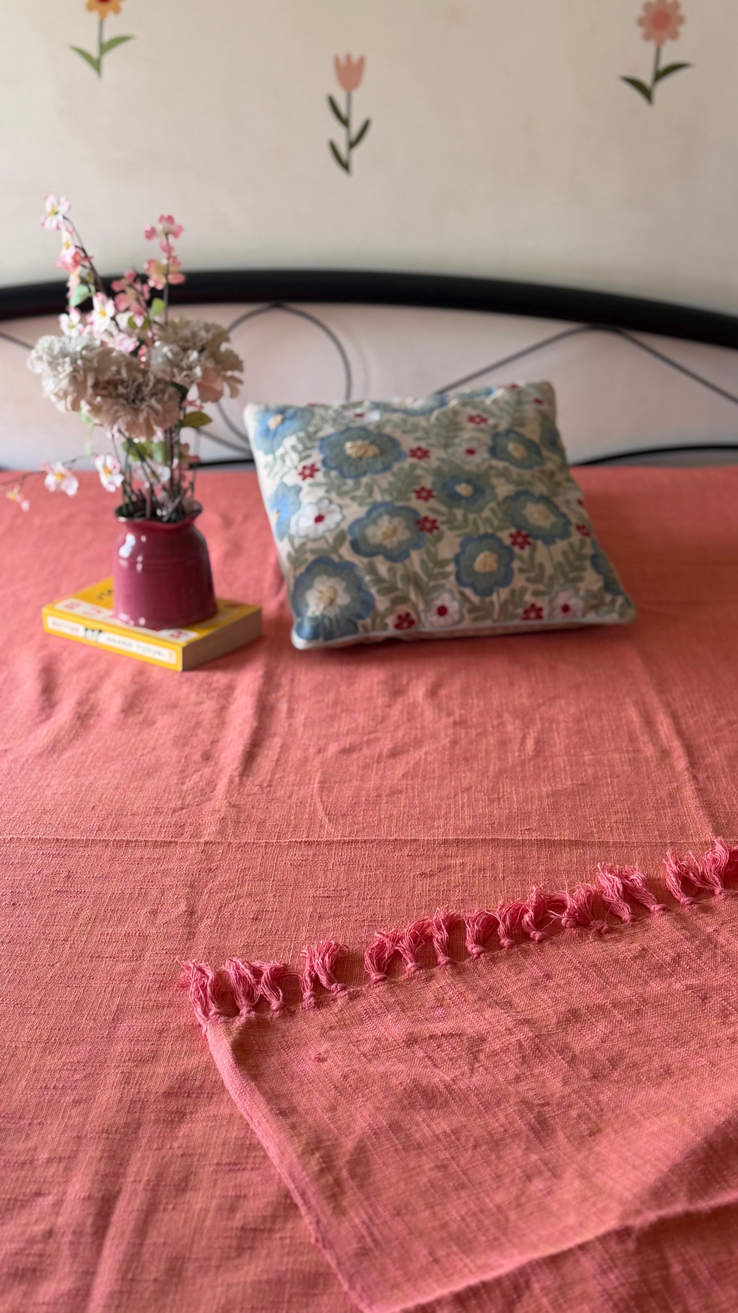 Gerua Aangan Handloom Bed Cover